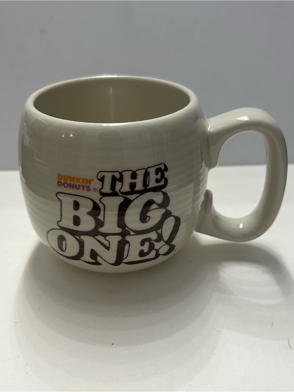 Vintage Dunkin’ Donuts Mug The Big One Cream Ceramic 1980s